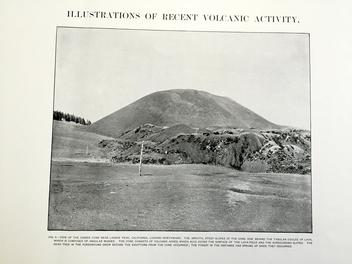 Antique Lassen Peak, California 1882 Volcanic Activity Illustrations – US Geological Survey – Shasta, Tehama County, Lassen Forest, CA