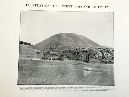Antique Lassen Peak, California 1882 Volcanic Activity Illustrations – US Geological Survey – Shasta, Tehama County, Lassen Forest, CA