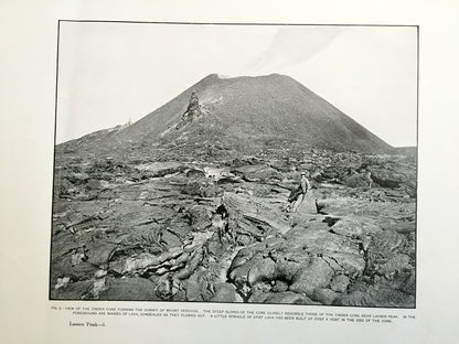 Antique Lassen Peak, California 1882 Volcanic Activity Illustrations – US Geological Survey – Shasta, Tehama County, Lassen Forest, CA
