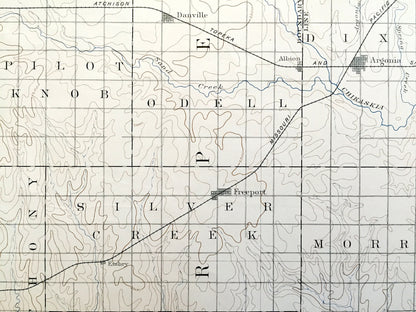 Antique Caldwell, Kansas 1889 US Geological Survey Topographic Map – Bluff, Corbin, Conway Spring, Viola, Anness, Milan, Anson, Argonia, KS