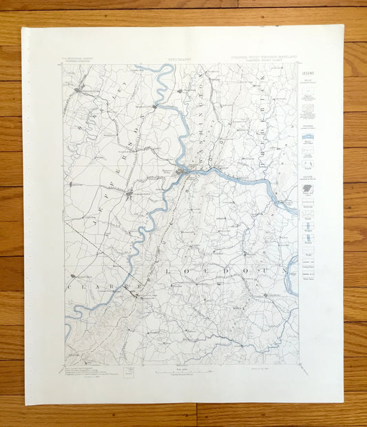 Antique Harpers Ferry, West Virginia 1884 US Geological Survey Topographic Map – Antietam Battlefield, Sharpsburg, Frederick, Maryland WV MD