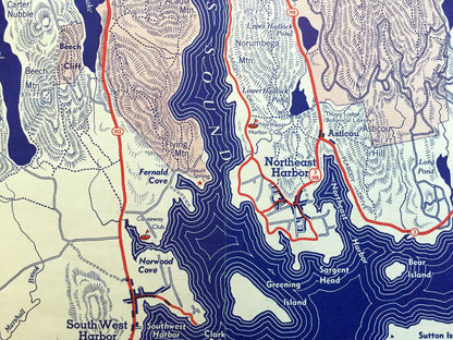 Antique Mount Desert Island, Maine 1938 US Geological Survey Topographic Map – Acadia National Park, Hancock County, Bar Harbor, Tremont, ME