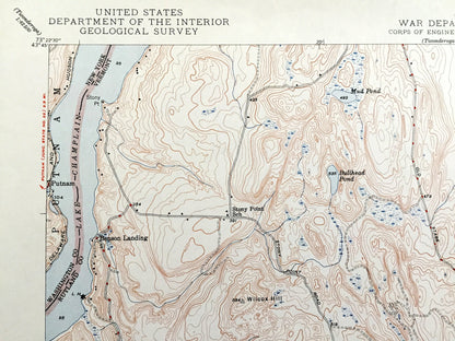Antique Benson, Vermont 1948 US Geological Survey Topographic Map – Rutland County, West Haven, Fair Haven, Lake Champlain, Putnam, VT