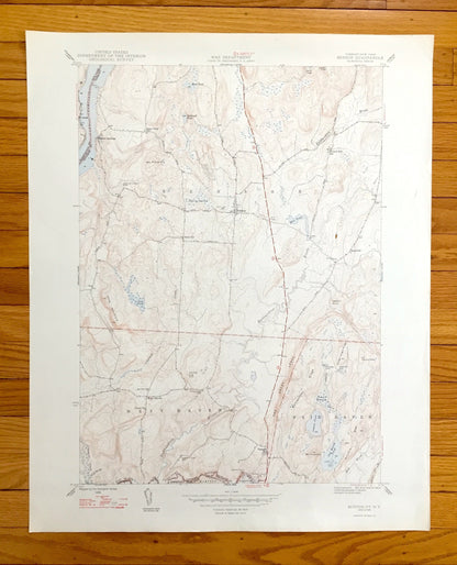 Antique Benson, Vermont 1948 US Geological Survey Topographic Map – Rutland County, West Haven, Fair Haven, Lake Champlain, Putnam, VT