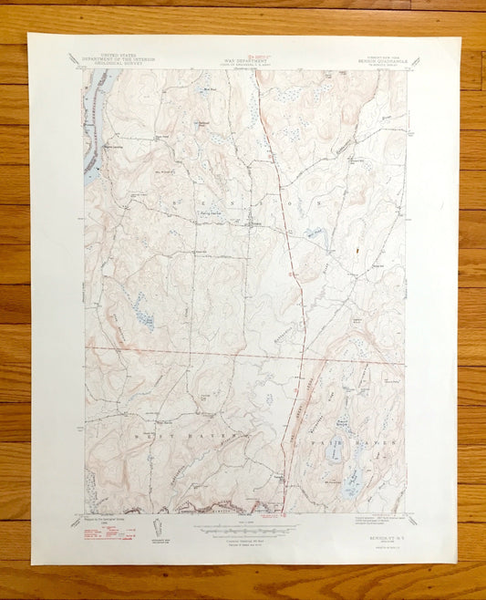 Antique Benson, Vermont 1948 US Geological Survey Topographic Map – Rutland County, West Haven, Fair Haven, Lake Champlain, Putnam, VT