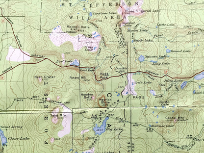 Antique Three Sisters, Oregon 1929 US Geological Survey Topographic Map – Linn, Lane, Jefferson County, Willamette, Deschutes Forest, OR