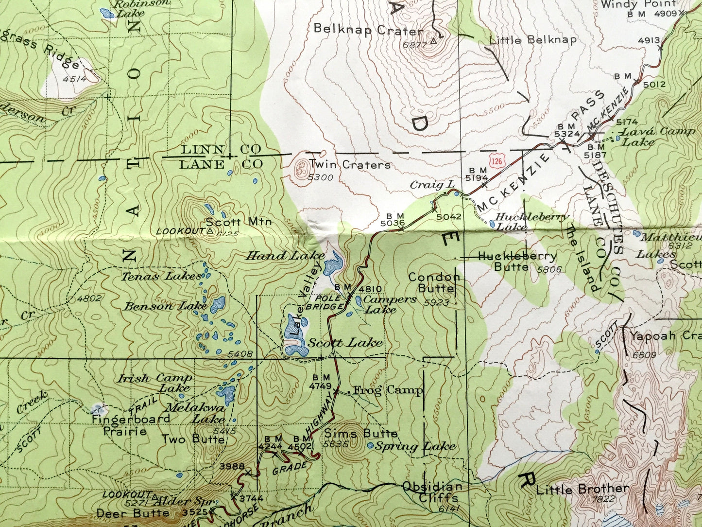 Antique Three Sisters, Oregon 1929 US Geological Survey Topographic Map – Linn, Lane, Jefferson County, Willamette, Deschutes Forest, OR