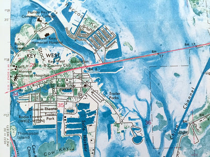Antique Boca Chica Key, Florida 1971 US Geological Survey Topographic Map – Monroe County, Key West, Saddlebunch, Stock Island, Raccoon FL