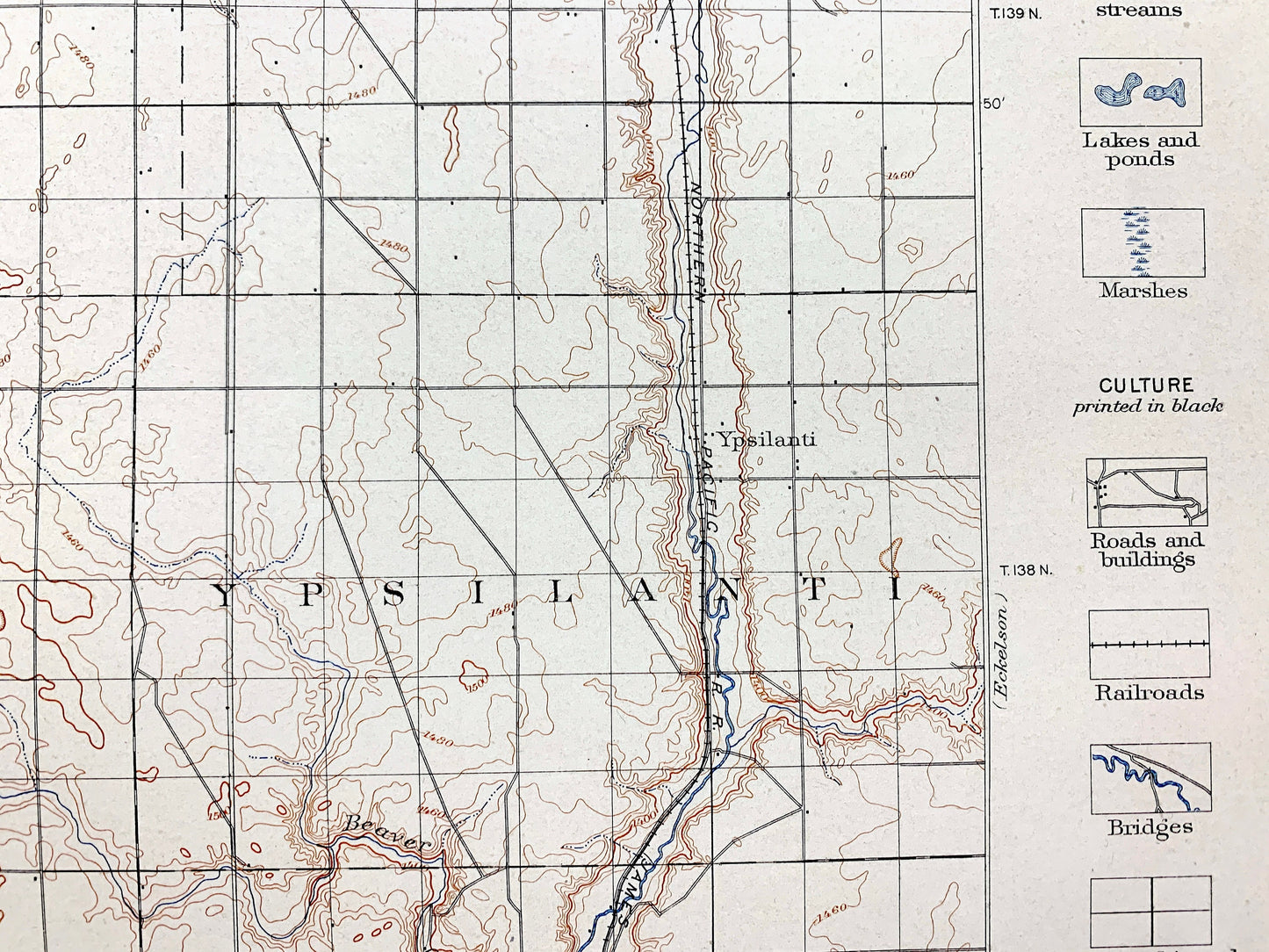 Antique Jamestown, North Dakota 1896 US Geological Survey Topographic Map – Stutsman, Lamoure County, Atwill, Alfred, Adrian, Sharlow ND