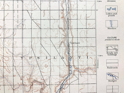 Antique Jamestown, North Dakota 1896 US Geological Survey Topographic Map – Stutsman, Lamoure County, Atwill, Alfred, Adrian, Sharlow ND