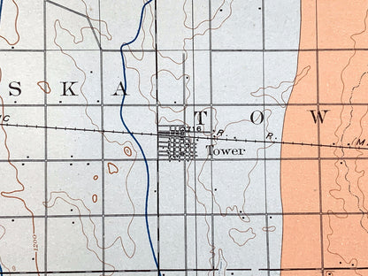 Antique Tower City, North Dakota 1909 US Geological Survey Topographic Map – Cass, Barnes, Ransom County, Valley City, Buffalo, Oriska ND