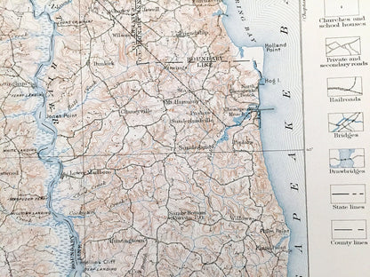 Antique Patuxent, Maryland 1906 US Geological Survey Topographic Map – Prince Georges, Anne Arundel, Annapolis, Chesapeake, Washington DC