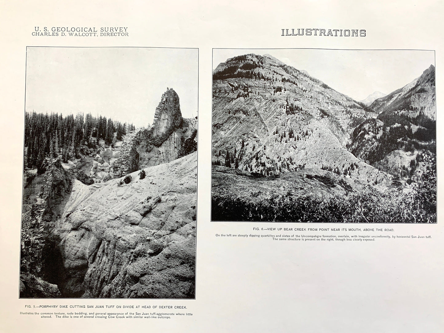 Antique Ouray, Colorado 1907 Rock Formation Photographs – US Geological Survey –  Uncompahgre National Forest, Gunnison, Hinsdale County, CO