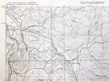 Antique Ouray, Colorado 1904 US Geological Survey Topographic Map – Uncompahgre National Forest, Gunnison, Hinsdale County, Chimney Peak
