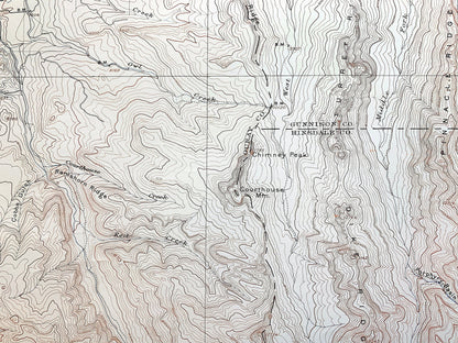 Antique Ouray, Colorado 1904 US Geological Survey Topographic Map – Uncompahgre National Forest, Gunnison, Hinsdale County, Chimney Peak