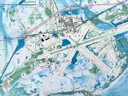 Antique Boca Chica Key, Florida 1971 US Geological Survey Topographic Map – Monroe County, Key West, Saddlebunch, Stock Island, Raccoon FL