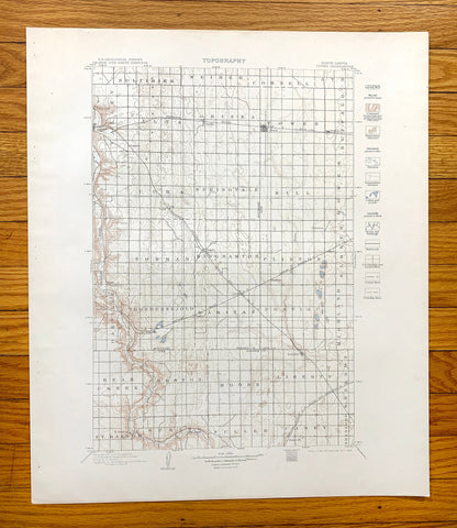 Antique Tower City, North Dakota 1897 US Geological Survey Topographic Map – Cass, Barnes, Ransom County, Valley City, Buffalo, Oriska ND
