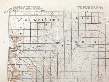 Antique Tower City, North Dakota 1897 US Geological Survey Topographic Map – Cass, Barnes, Ransom County, Valley City, Buffalo, Oriska ND