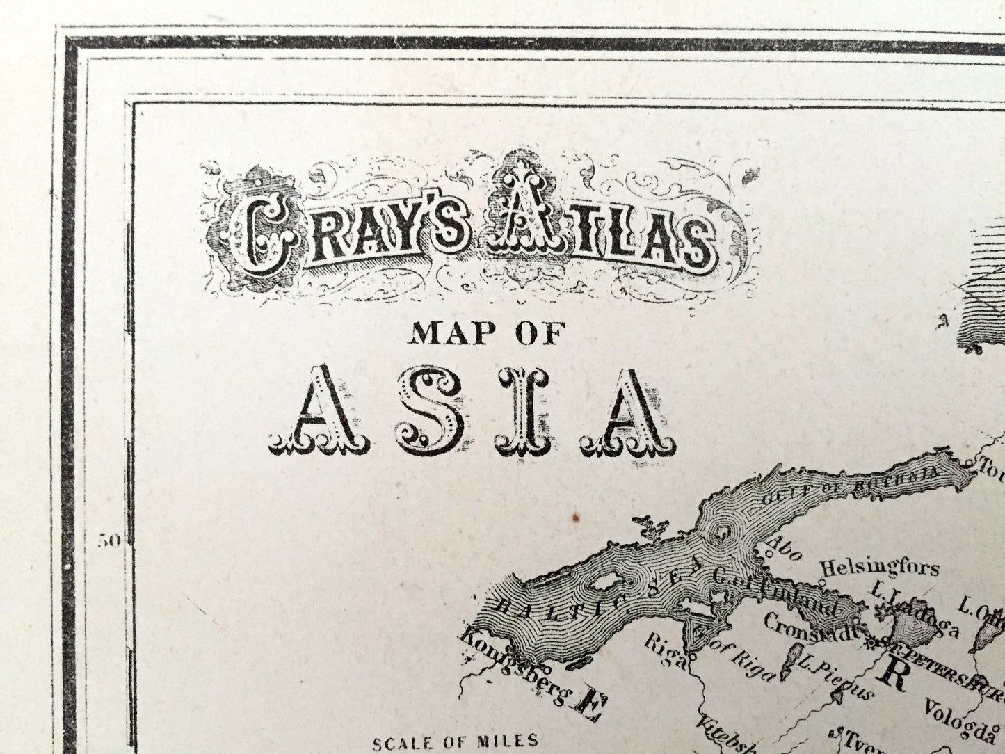 Antique 1874 Asia and Oceania Map from O.W. Gray's Atlas of United States of America; Stedman, Brown & Lyon – India, Australia, Middle East