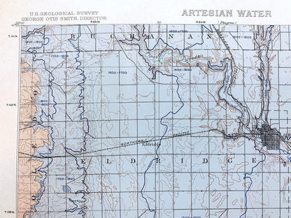 Antique Jamestown, North Dakota 1909 US Geological Survey Topographic Map – Stutsman, Lamoure County, Atwill, Alfred, Adrian, Sharlow ND