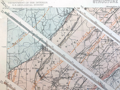 Antique Bessemer, Alabama 1927 US Geological Survey Topographic Map – Birmingham, Cleveland, Brighton, Helena, Jefferson, Shelby County, AL