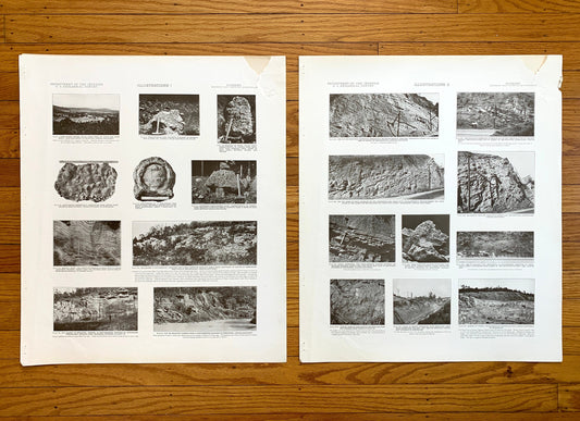 Antique 1927 Vandiver-Bessemer, Alabama Rock Formation Photographs – US Geological Survey –  Shale, Sandstone, Jefferson, Shelby County, AL