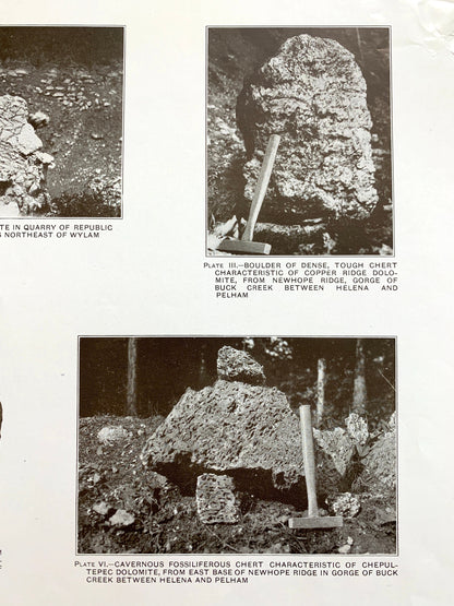 Antique 1927 Vandiver-Bessemer, Alabama Rock Formation Photographs – US Geological Survey –  Shale, Sandstone, Jefferson, Shelby County, AL