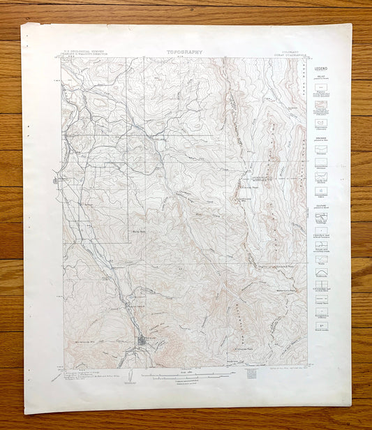 Antique Ouray, Colorado 1904 US Geological Survey Topographic Map – Uncompahgre National Forest, Gunnison, Hinsdale County, Chimney Peak