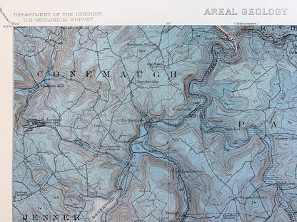 Antique Windber, Pennsylvania 1914 US Geological Survey Topographic Map – Paint, Shade, Stonycreek, Bedford, Cambria, Somerset County, PA