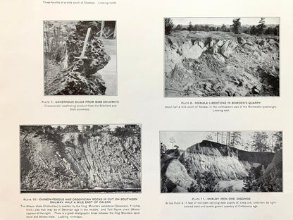Antique 1940 Columbiana and Montevallo, Alabama Rock Formation Photographs –  US Geological Survey –  Shelby, Coosa, Chilton County, AL