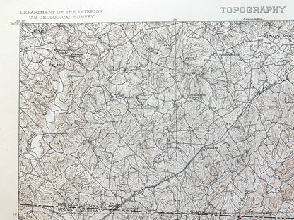 Antique Kings Mountain, North Carolina 1908 US Geological Survey Topographic Map – Kings Creek, Cherokee, Cleveland York County, NC, SC