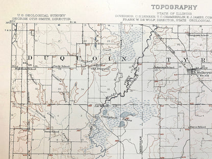 Antique Herrin, Illinois 1910 US Geological Survey Topographic Map – Carbondale, De Soto, Franklin, Williamson, Jackson, Perry County, IL