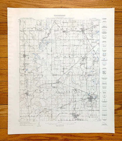 Antique Herrin, Illinois 1910 US Geological Survey Topographic Map – Carbondale, De Soto, Franklin, Williamson, Jackson, Perry County, IL
