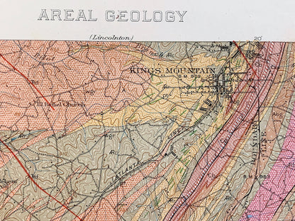Antique Kings Mountain, North Carolina 1931 US Geological Survey Topographic Map – Kings Creek, Cherokee, Cleveland, York County, NC SC