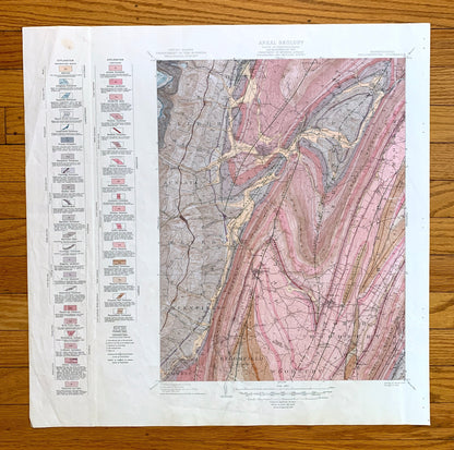 Antique Altoona & Hollidaysburg, Pennsylvania 1945 US Geological Survey Topographic Map – Allegheny Mountains Blair County, Logan, Tyrone PA