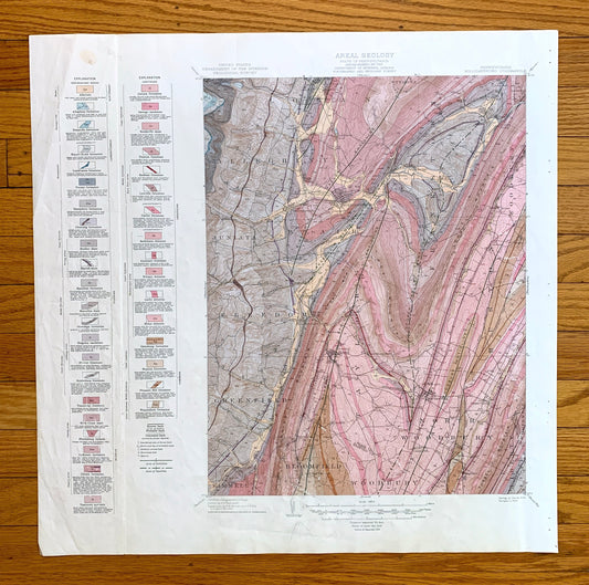 Antique Altoona & Hollidaysburg, Pennsylvania 1945 US Geological Survey Topographic Map – Allegheny Mountains Blair County, Logan, Tyrone PA