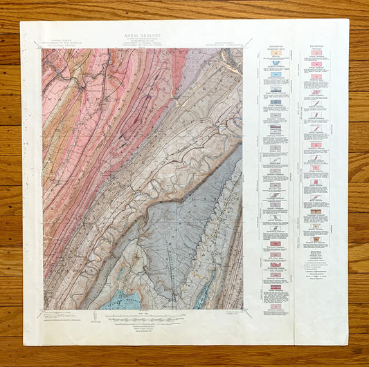 Antique Huntingdon, Pennsylvania 1945 US Geological Survey Topographic Map – Huntingdon County, Porter, Walker, Smithfield, Juniata, PA