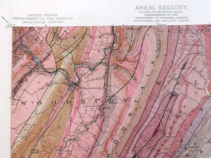 Antique Huntingdon, Pennsylvania 1945 US Geological Survey Topographic Map – Huntingdon County, Porter, Walker, Smithfield, Juniata, PA