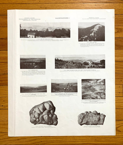 Antique 1945 Huntingdon and Hollidaysburg, Pennsylvania Rock Formation Photographs – US Geological Survey – Walker, Smithfield, Juniata, PA