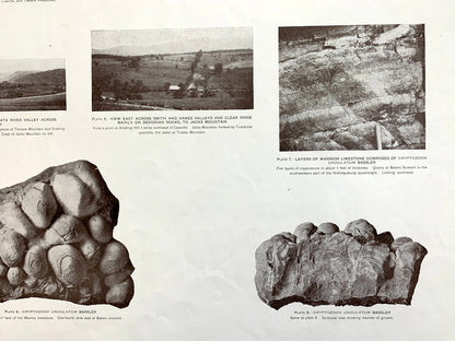 Antique 1945 Huntingdon and Hollidaysburg, Pennsylvania Rock Formation Photographs – US Geological Survey – Walker, Smithfield, Juniata, PA