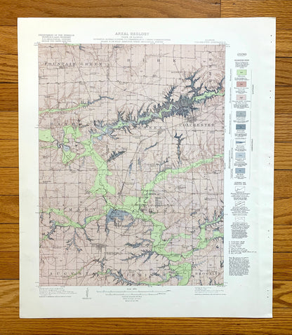 Antique Colchester, Illinois 1916 US Geological Survey Topographic Map –  Plymouth, Fountain Green, McDonough, Schuyler, Hancock County IL