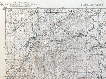 Antique Montevallo, Alabama 1940 US Geological Survey Topographic Map –  Calera, Aldrich, Cahaba River, Shelby, Bibb, Chilton County, AL