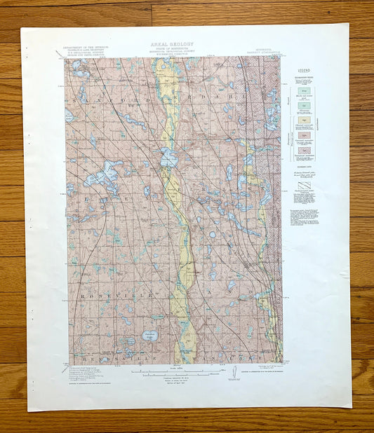 Antique Barrett, Minnesota 1912 US Geological Survey Topographic Map – Elbow Lake, Sanford, Swan Lake, Douglas, Grant, Stevens County, MN