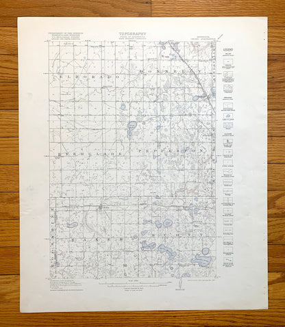 Antique Chokio, Minnesota 1912 US Geological Survey Topographic Map – Alberta, Moonshine, Baker, Scott, Big Stone County, Stevens County, MN
