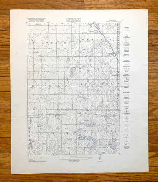 Antique Chokio, Minnesota 1912 US Geological Survey Topographic Map – Alberta, Moonshine, Baker, Scott, Big Stone County, Stevens County, MN