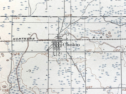 Antique Chokio, Minnesota 1912 US Geological Survey Topographic Map – Alberta, Moonshine, Baker, Scott, Big Stone County, Stevens County, MN