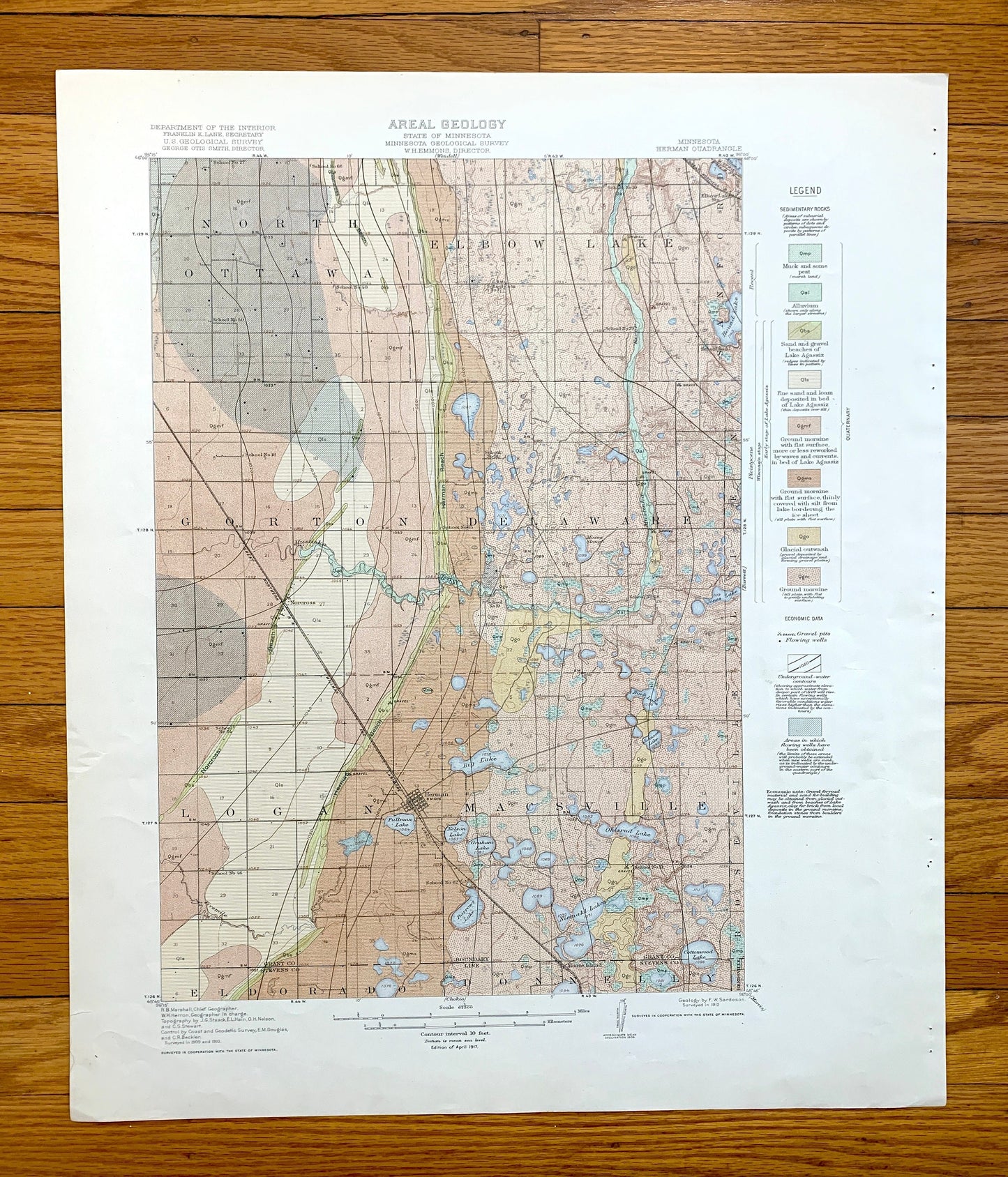 Antique Herman, Minnesota 1912 US Geological Survey Topographic Map – Eldorado, Donnelly, Roseville, Logan, Grant County, Stevens County, MN