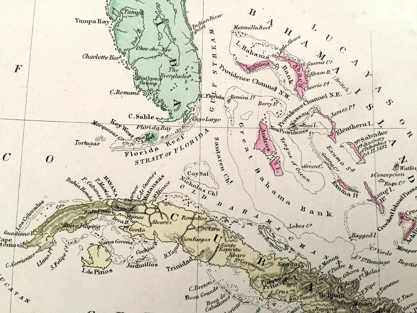 Antique 1874 West Indies and Central America / Mexico Map from OW Gray's Atlas of United States of America; Stedman, Brown, Lyon – Caribbean