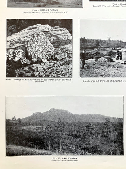 Antique 1931 Kings Mountain and Gaffney, North South Carolina Rock Formation Photographs – US Geological Survey – Crowders Mountain NC SC