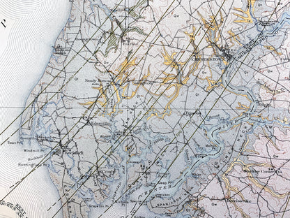 Antique Chesapeake Bay, Maryland 1915 US Geological Survey Topographic Map – Rock Hall Baltimore Abingdon Aberdeen Tolchester Kent County MD